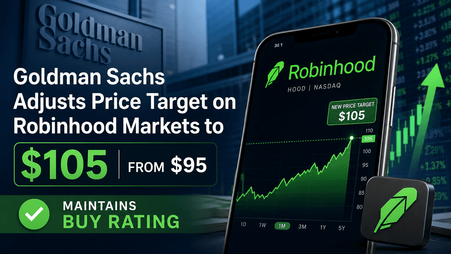 Goldman Sachs Adjusts Price Target on Robinhood Markets to $105 From $95, Maintains Buy Rating